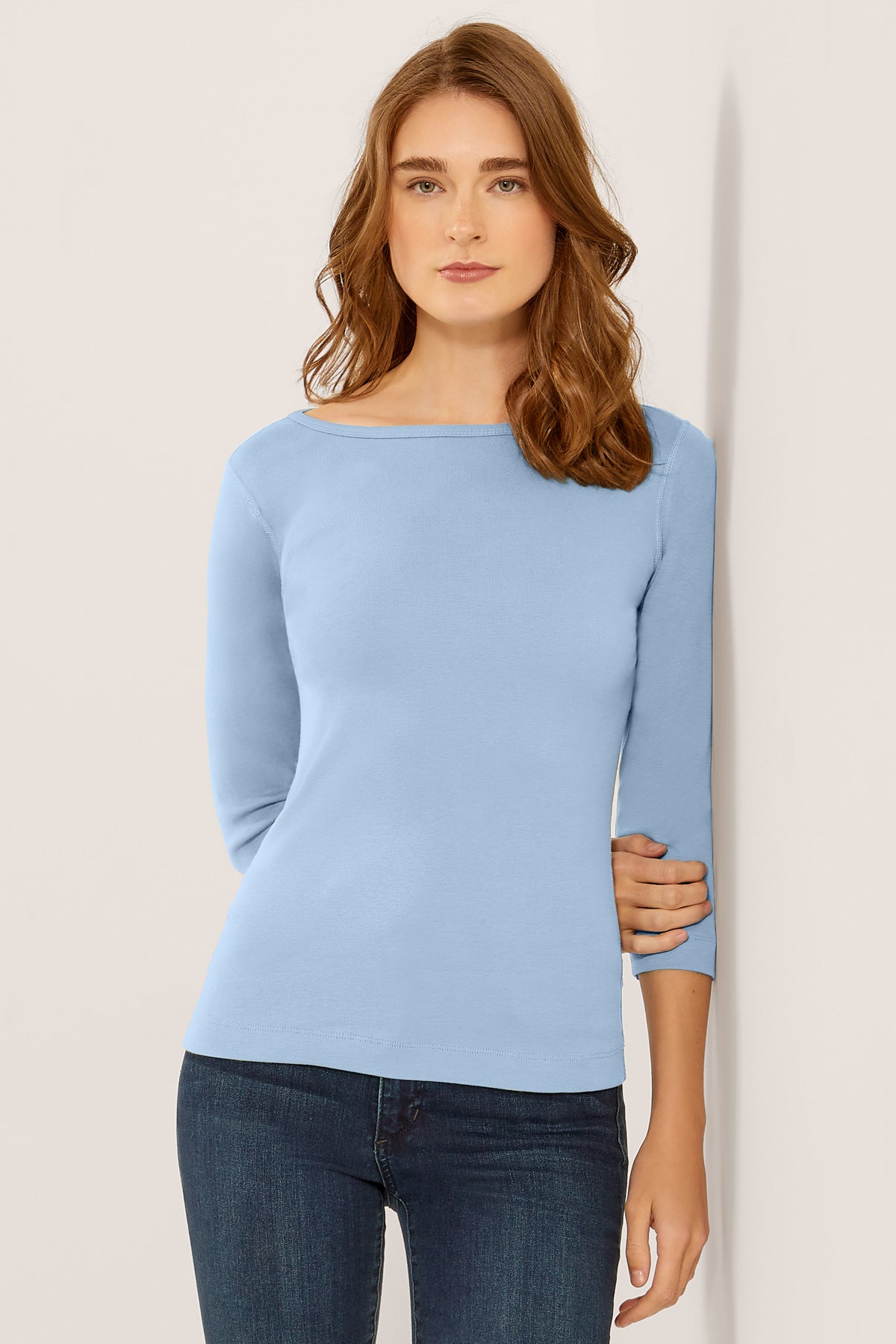 Women's Open Collar Fitted Shirt (3/4 Sleeve)