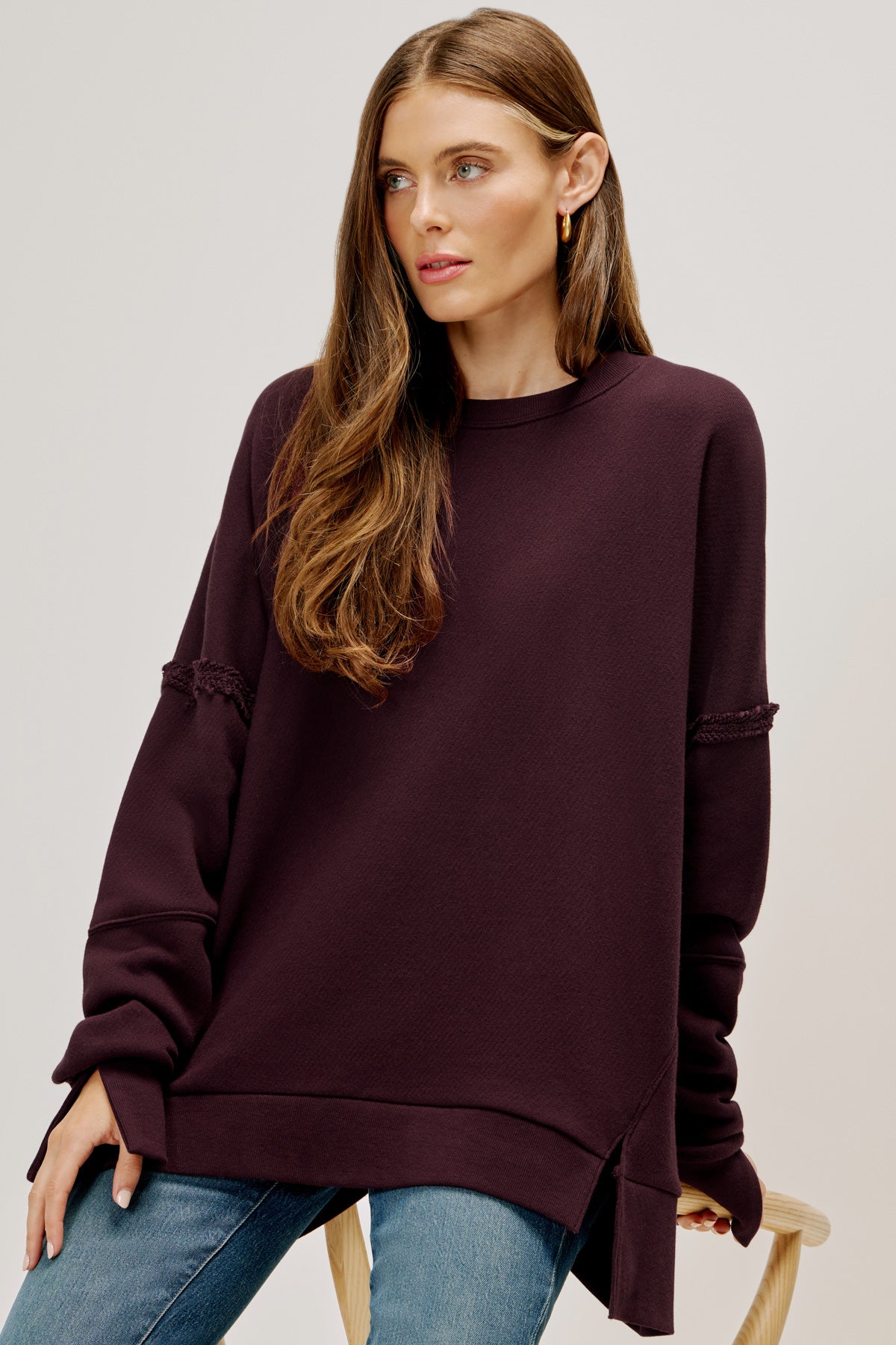 Three hotsell Dots Purple Oversized Soft Sweater