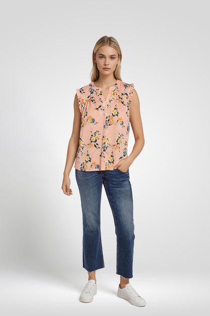 Caitlin Mandarin Short Sleeve Top