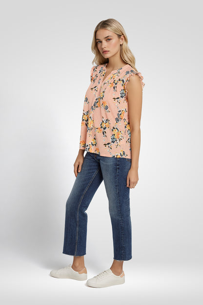 Caitlin Mandarin Short Sleeve Top