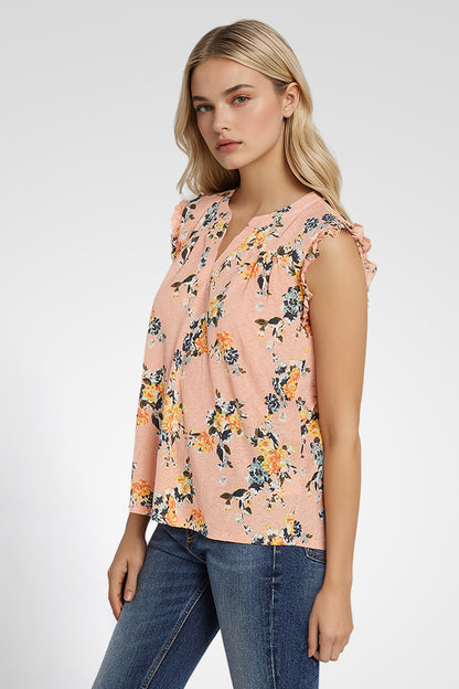 Caitlin Mandarin Short Sleeve Top