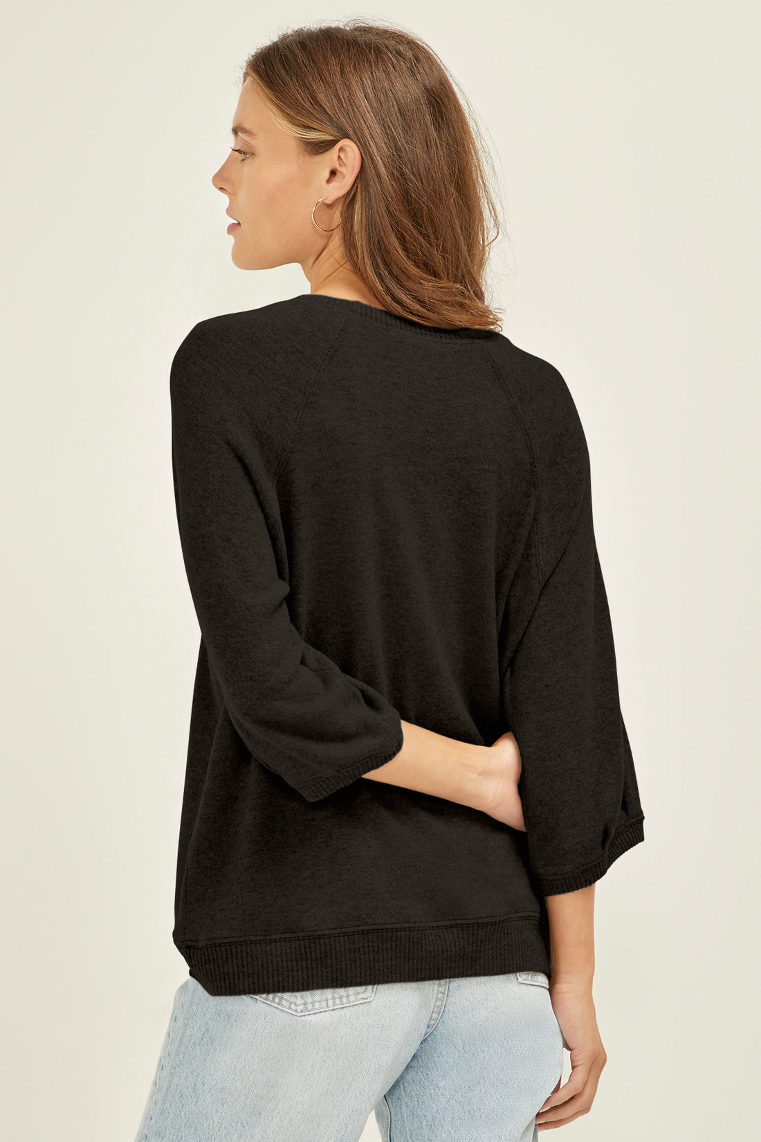 Short Sleeve Raglan Sweatshirt | Black
