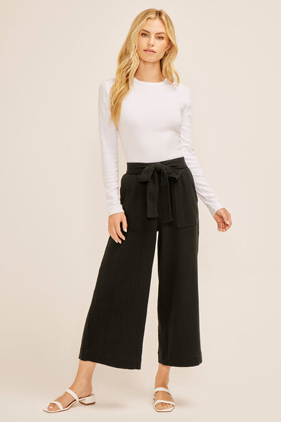 Double Gauze Wide Crop Pants – Three Dots