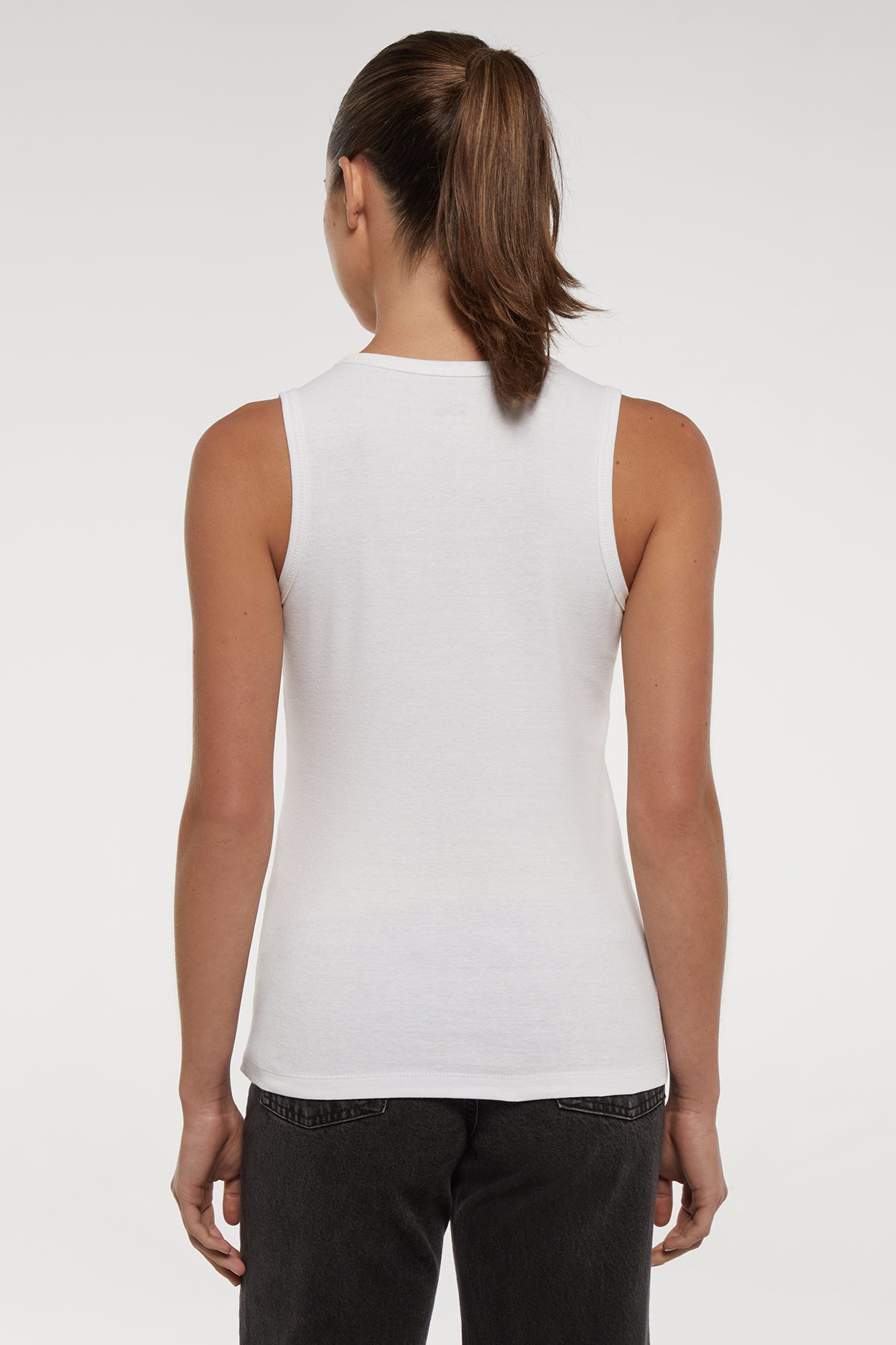 Ribbed Crew-Neck Tank | White