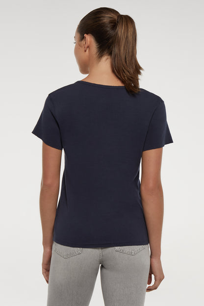 V-Neck Short Sleeve Tee | Navy