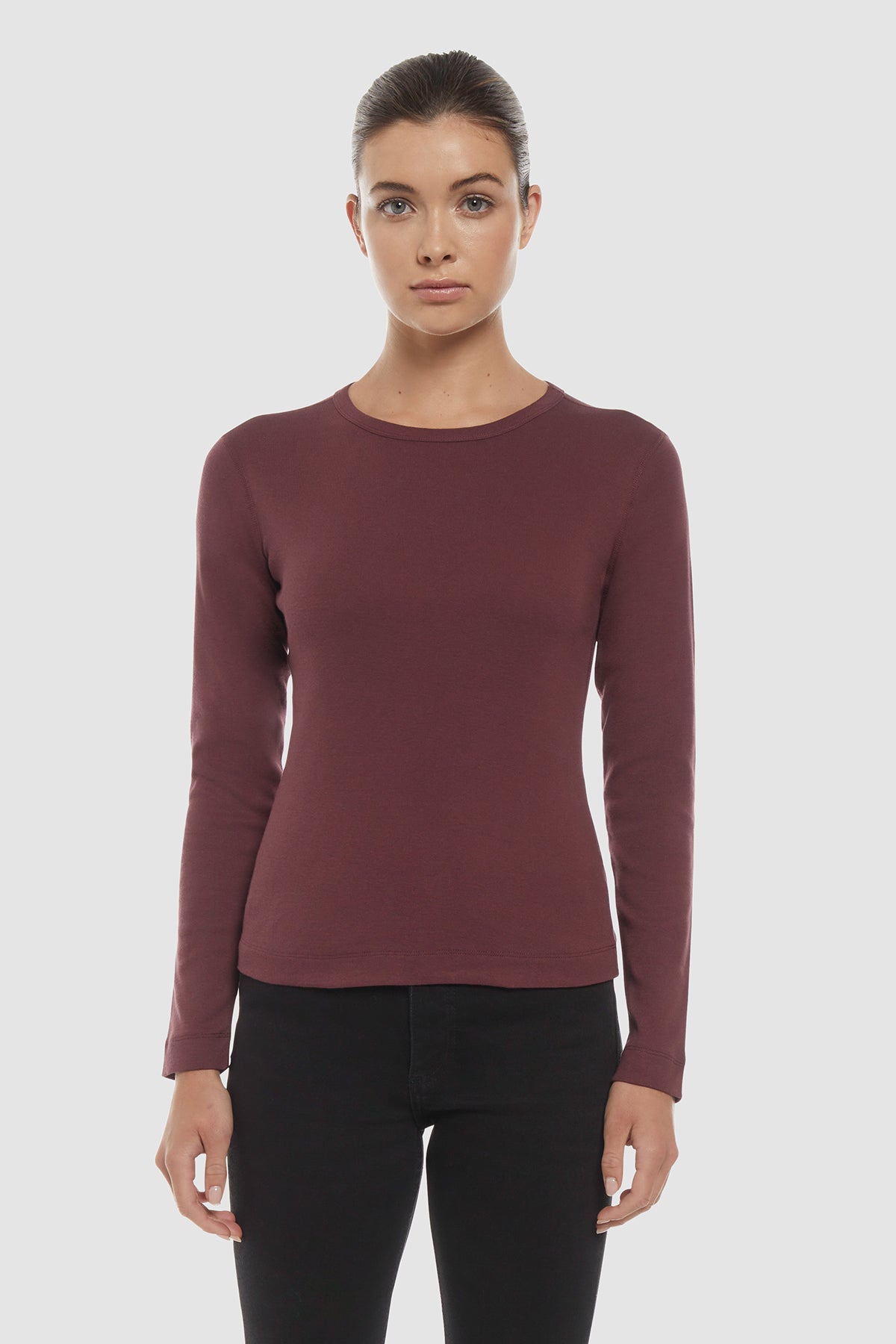 Ribbed Crew-Neck Long Sleeve Tee | Port Royale