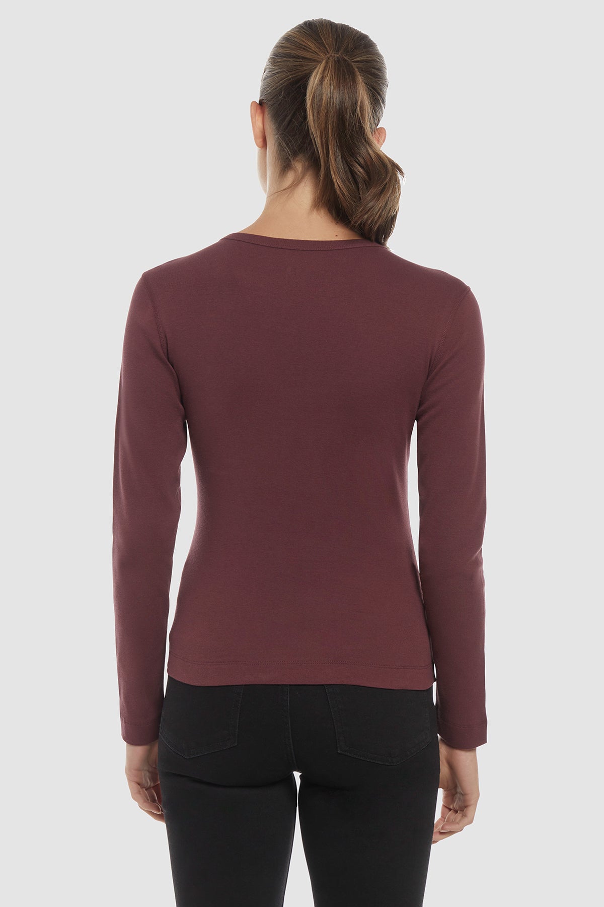 Ribbed Crew-Neck Long Sleeve Tee | Port Royale