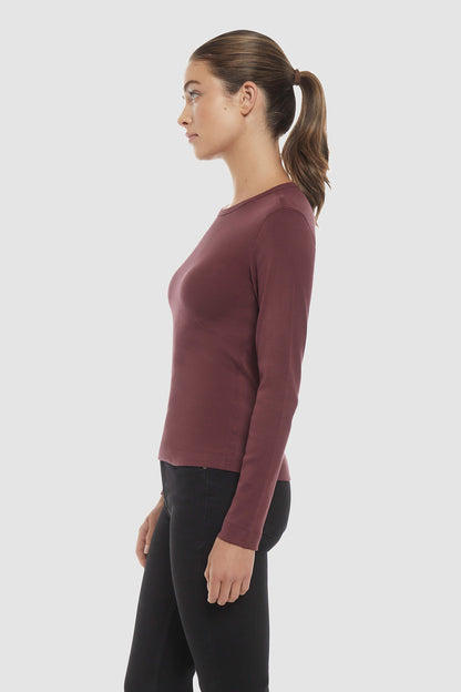 Ribbed Crew-Neck Long Sleeve Tee | Port Royale