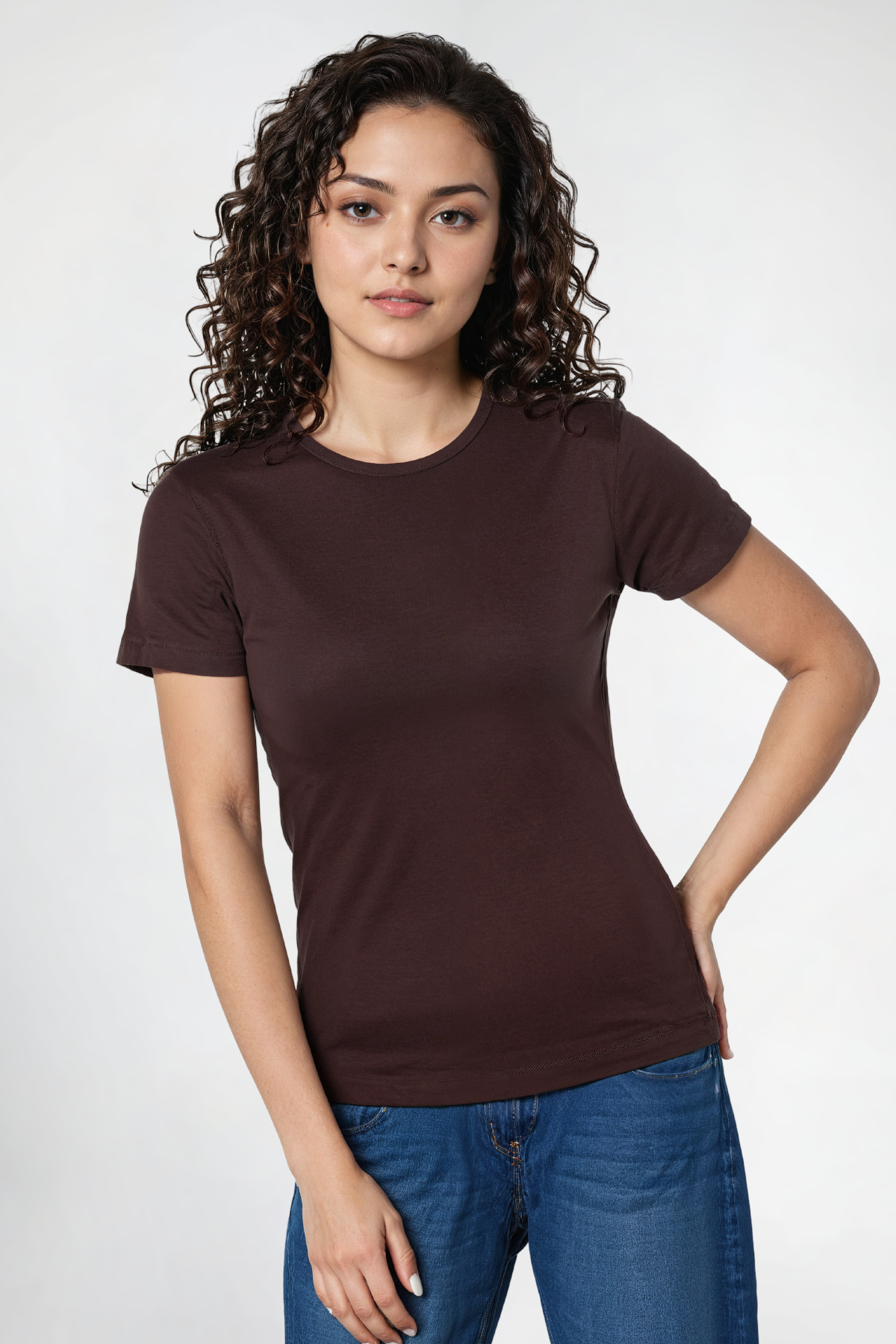 Crew-Neck Short Sleeve Tee | Chocolate Plum