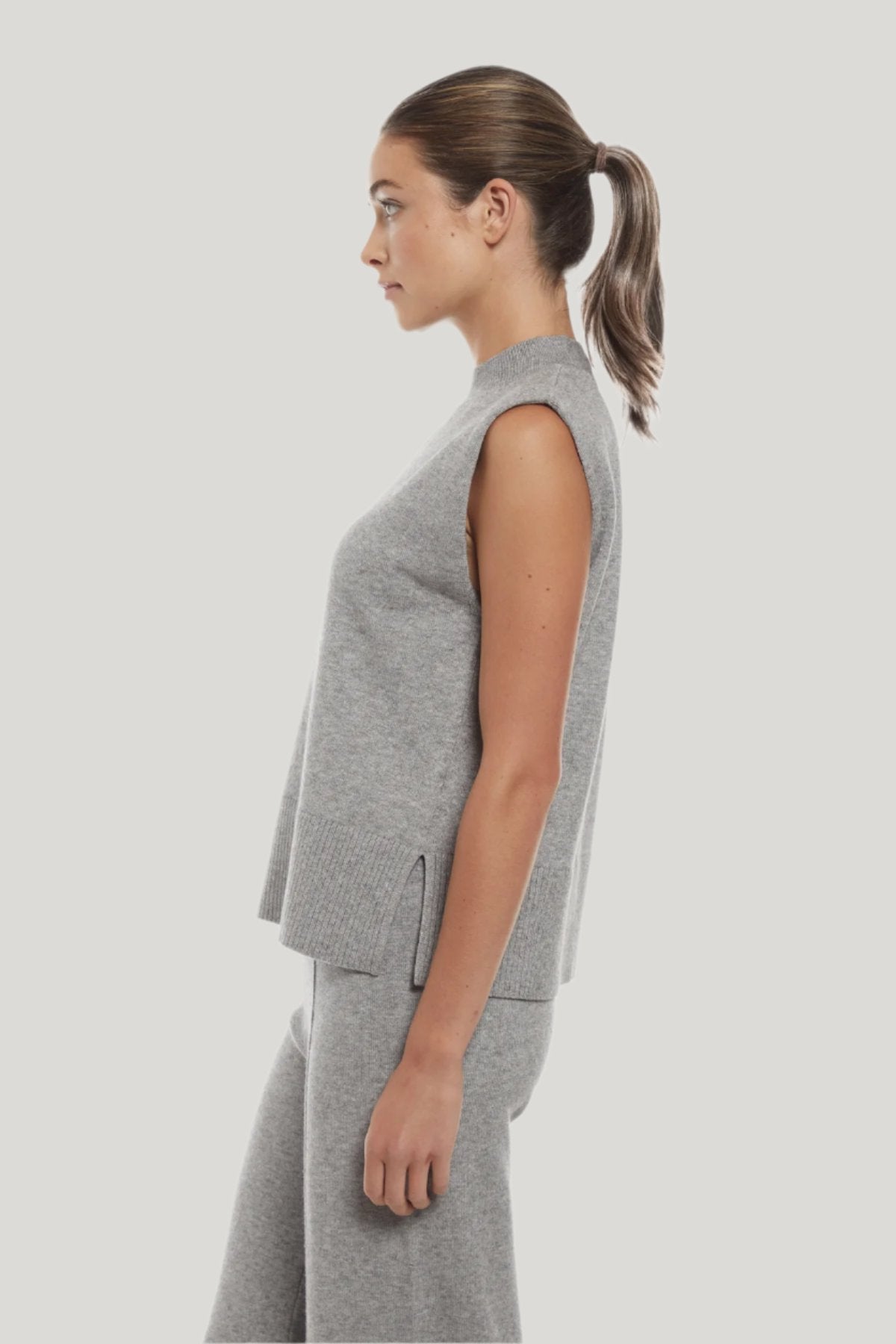 Kate Turtleneck Tank | Heather Grey