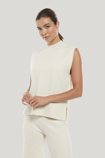 Kate Turtleneck Tank | Egret