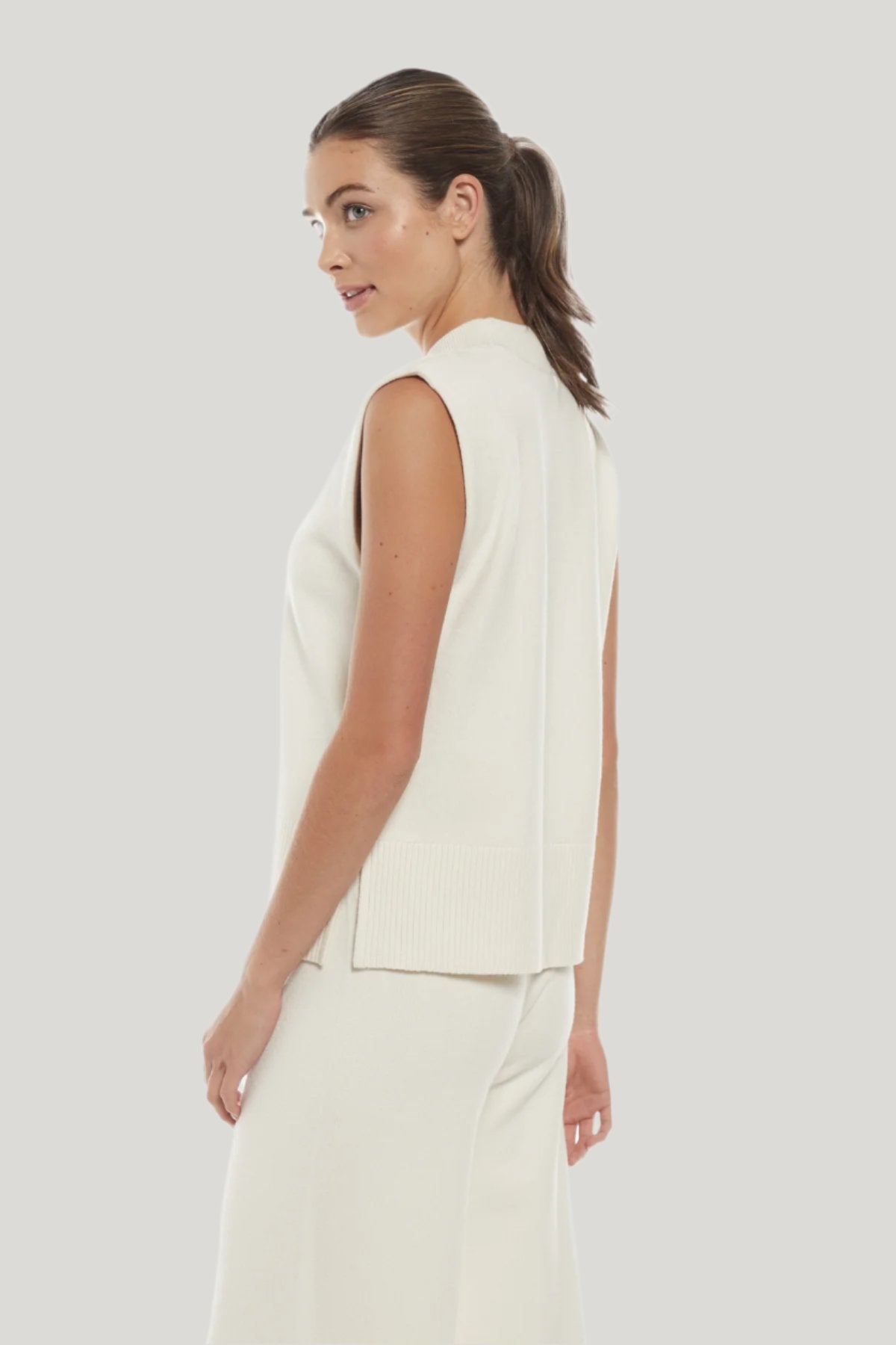 Kate Turtleneck Tank | Egret