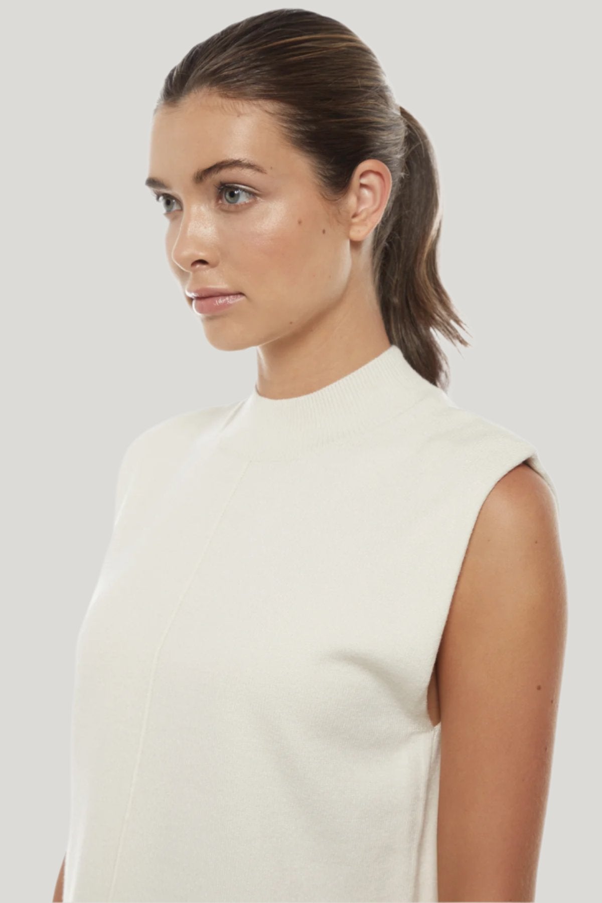 Kate Turtleneck Tank | Egret