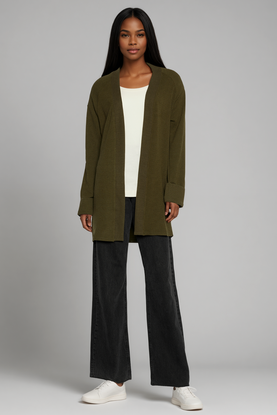 Nova Duster Cardigan | Olive Night