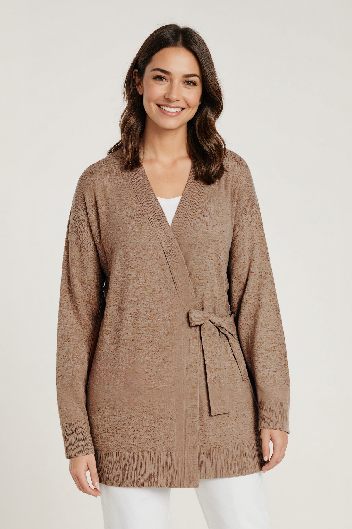 Jo Wrap Cardigan | Taupe Gray