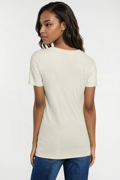 V-Neck Short Sleeve Tee | Egret