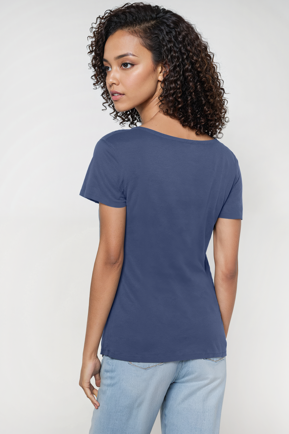 V-Neck Short Sleeve Tee | Partly Cloudy