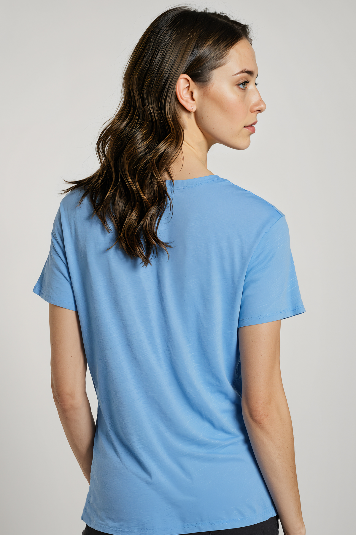 Rib Crew Tee | Silver Lake Blue