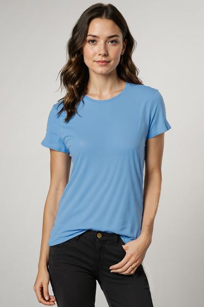 Rib Crew Tee | Silver Lake Blue