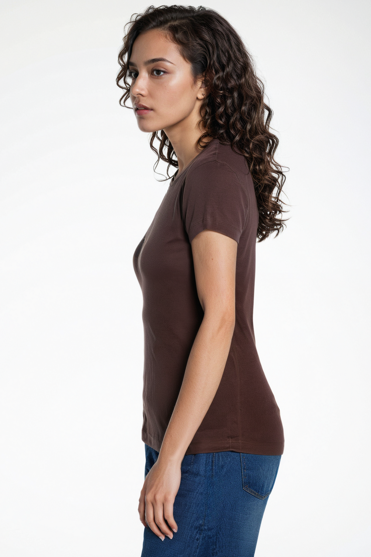 Crew-Neck Short Sleeve Tee | Chocolate Plum