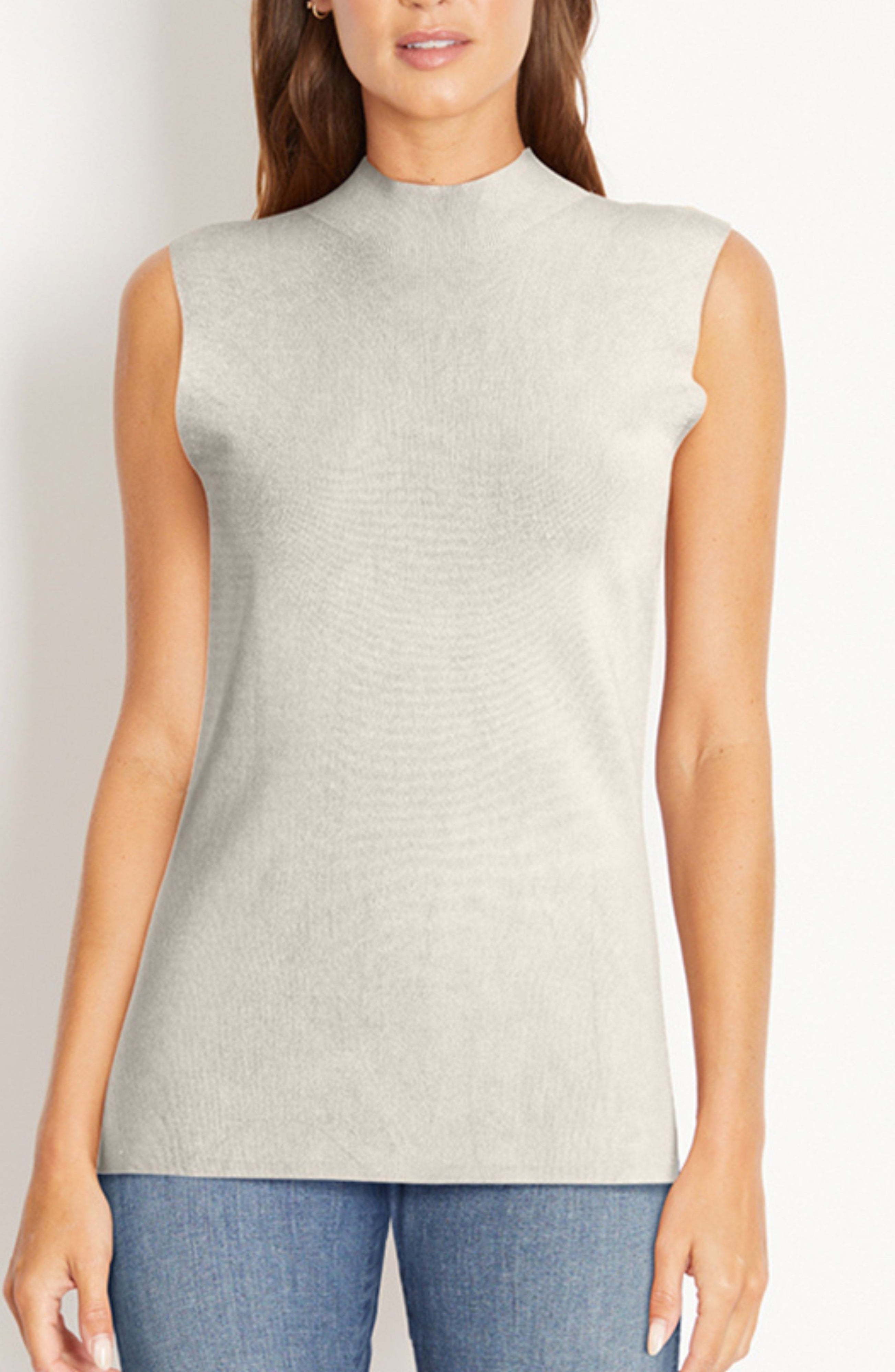 Mock Neck Tank | Whisper White