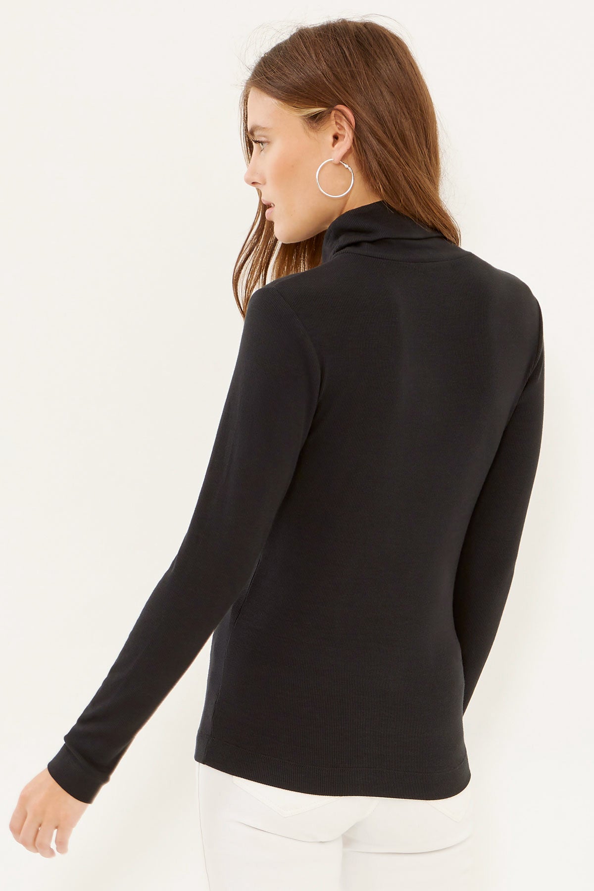 Refined Rib Long Sleeve Turtleneck Black