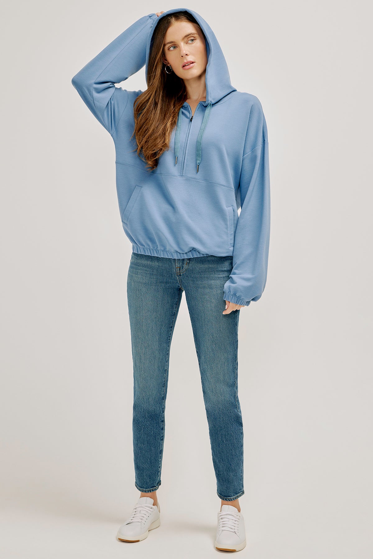 Topshop green zip online hoodie